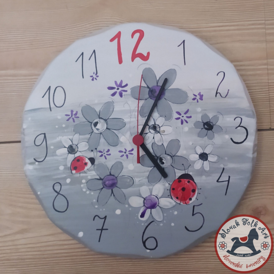 Clock Gray flowers Clock Gray flowers