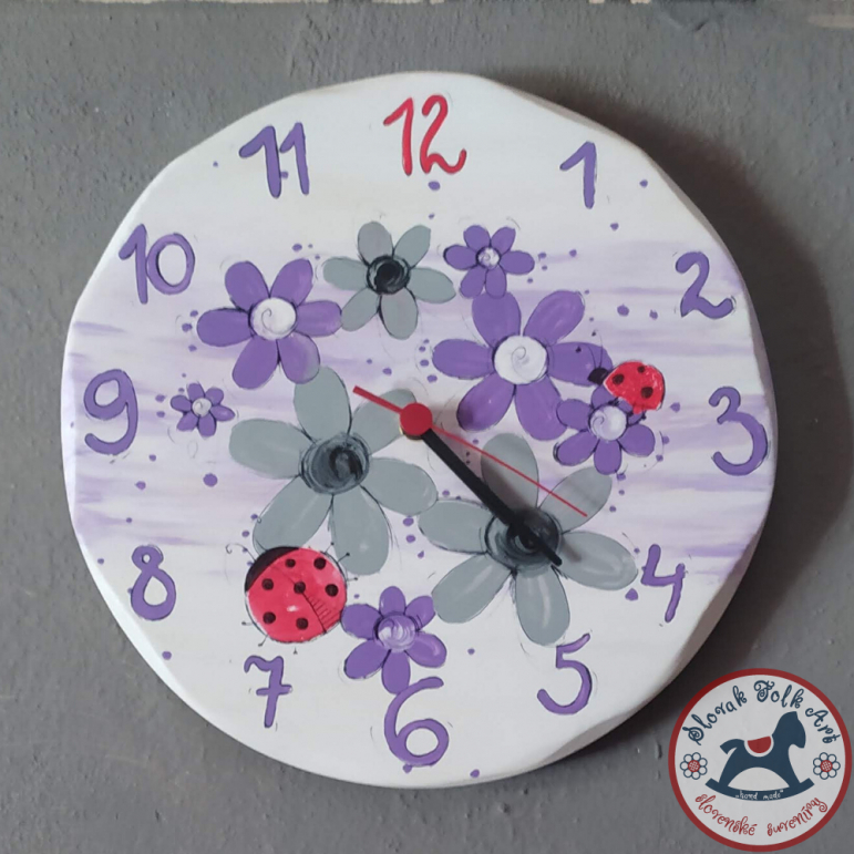 Clock Purple flowers