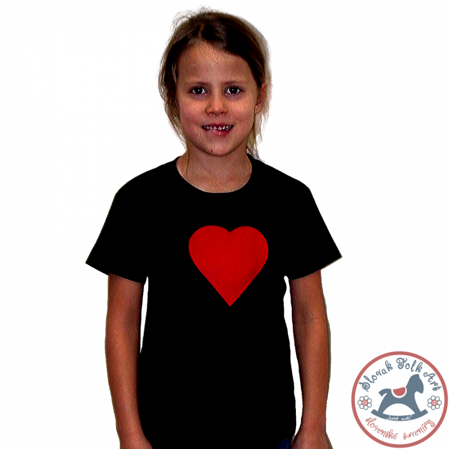 Detské písakajúce tričko Červené srdce