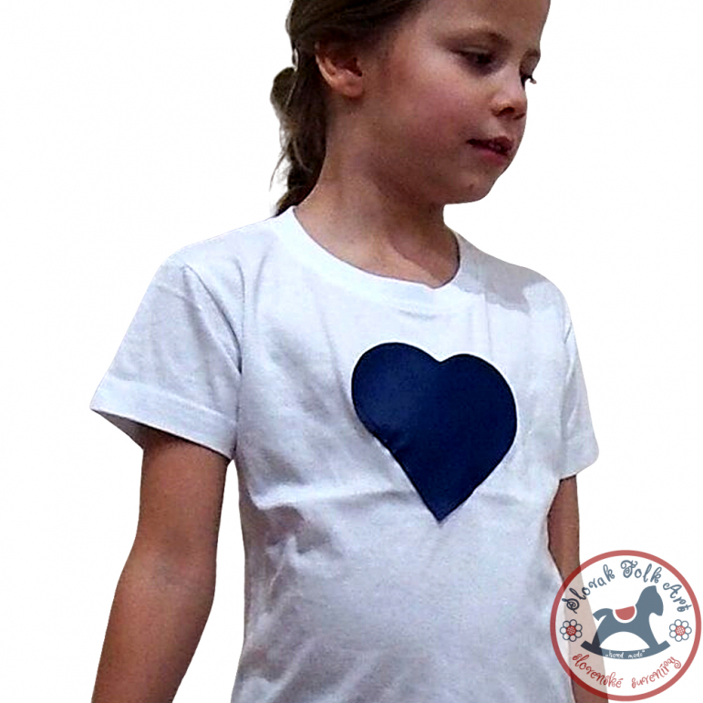 Children´s Whistling T-Shirt (White with Blue Heart)