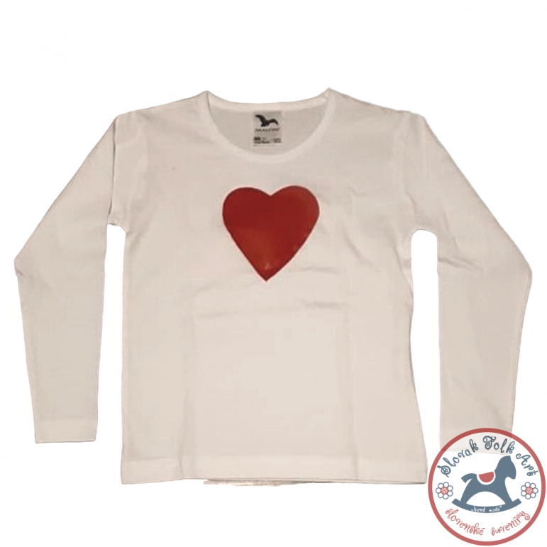 Children's whistling t-shirt white (train, bird, heart)