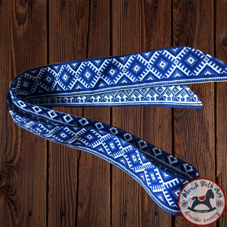 Folk hair ribbon (blue)