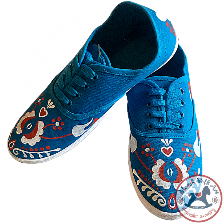 Women's folklore sneakers (blue)