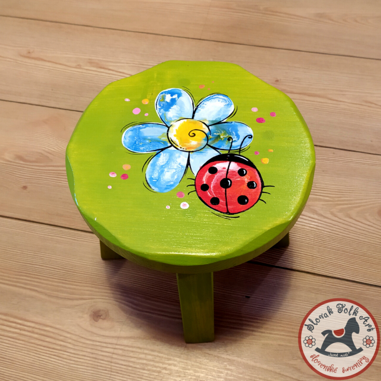 Wooden chair Flower (green)