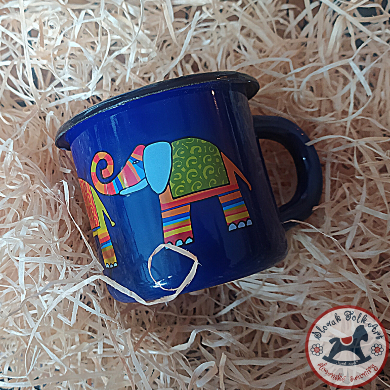 Enamel mug Elephant (blue)