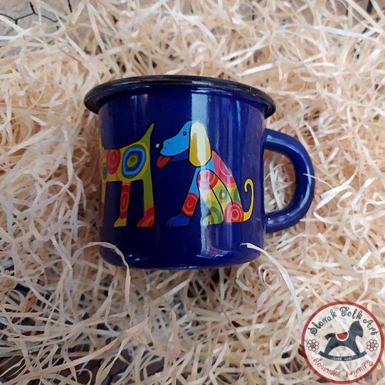 Enamel mug Dog (dark blue)