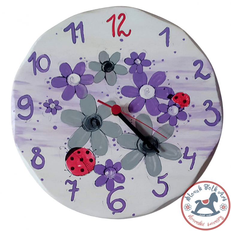 Clock Purple flowers