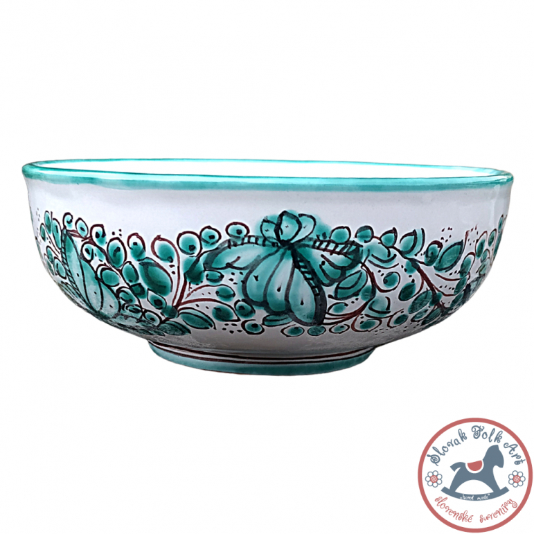 Green majolica bowl