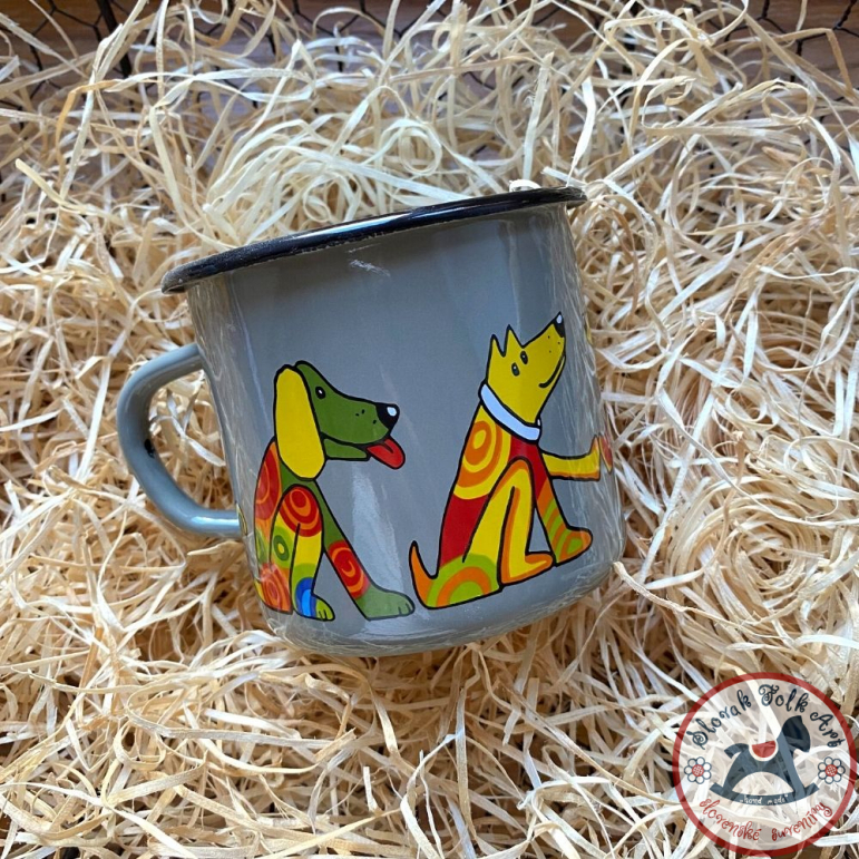 Enamel mug Dog (grey)