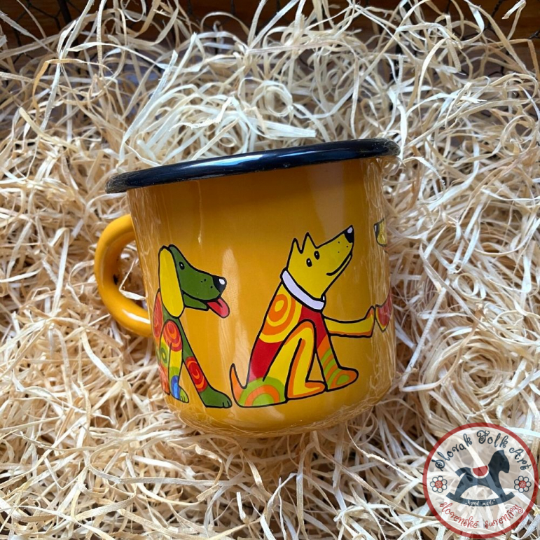 Enamel mug Dog (yellow)