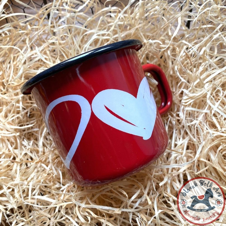 Enamel mug Heart (red)