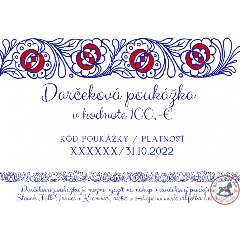Darčeková poukážka 100 € (modrá)