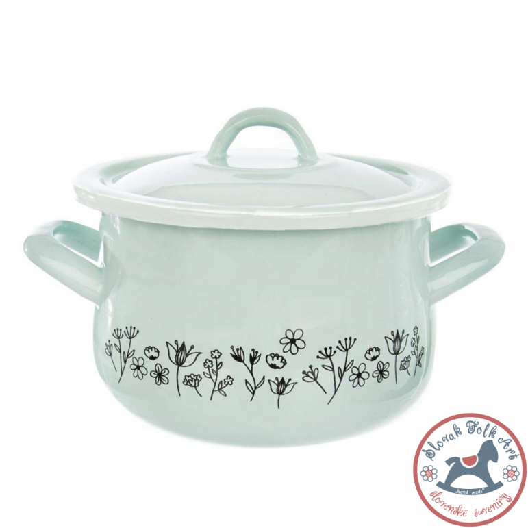 LUKA enamel pot with lid...