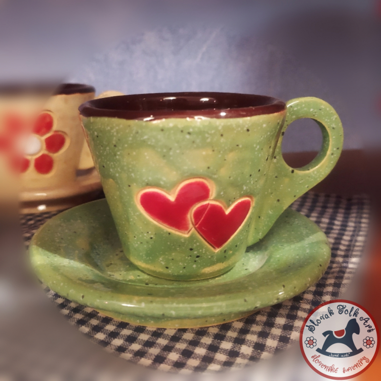 Presso cup with saucer Art (green)