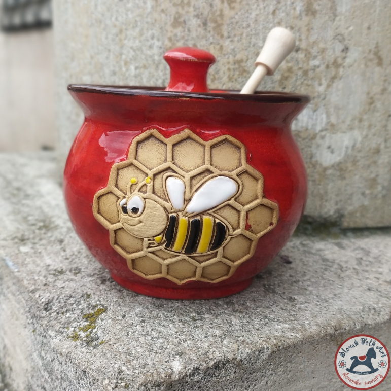 Honey cup Painted world (red)