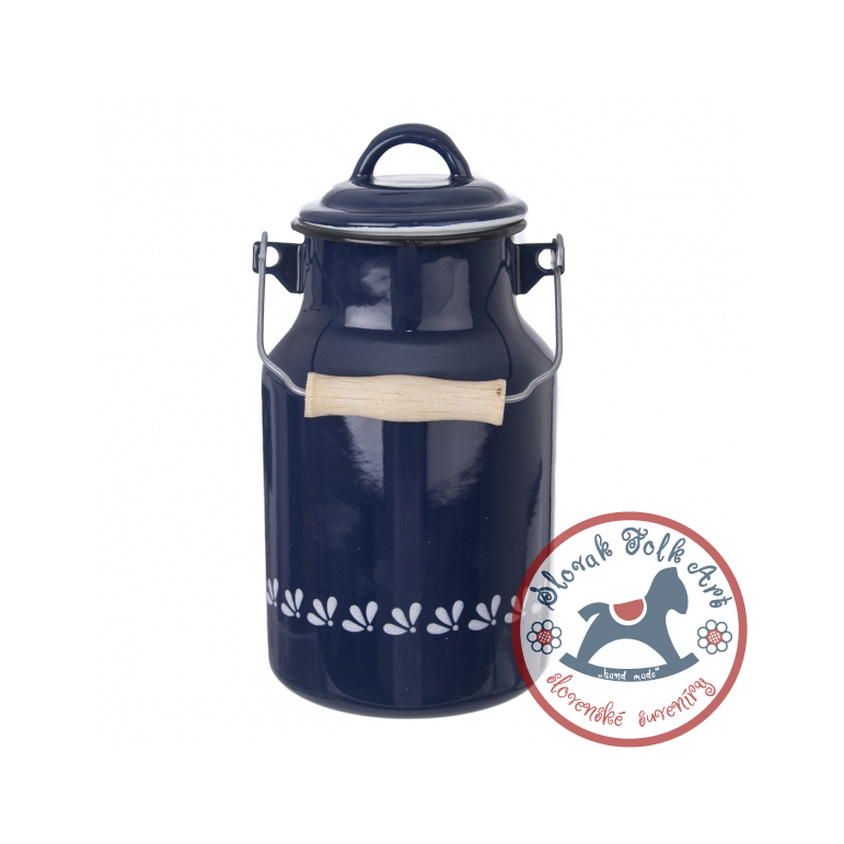 Milk jug enamel blue print