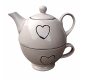 Heart tea set (pale brown)