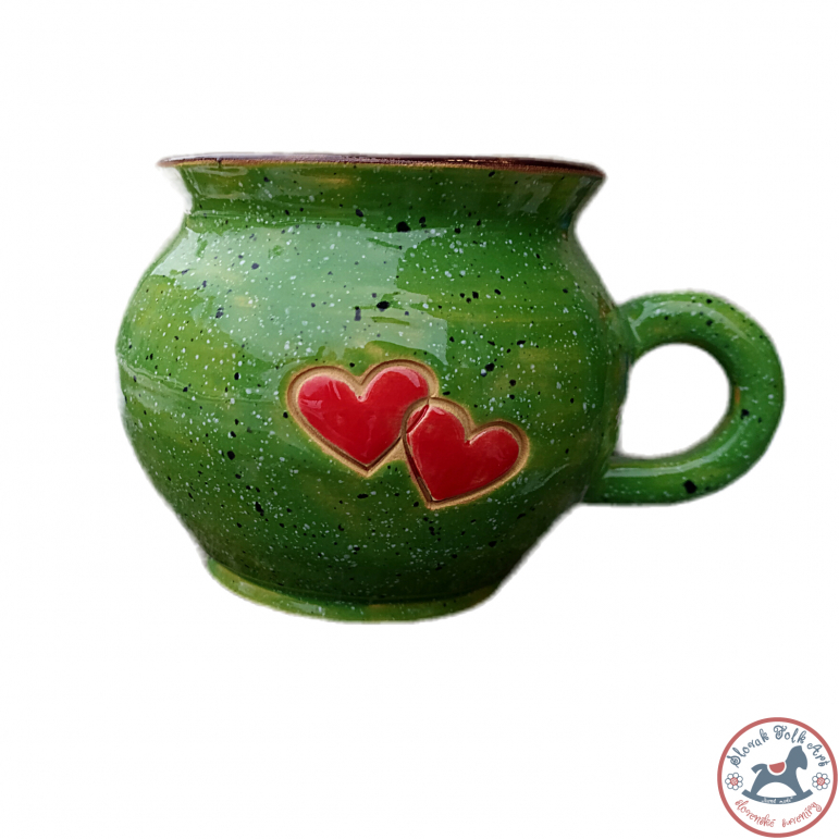 Hrnček buclák ART srdce (zelený)