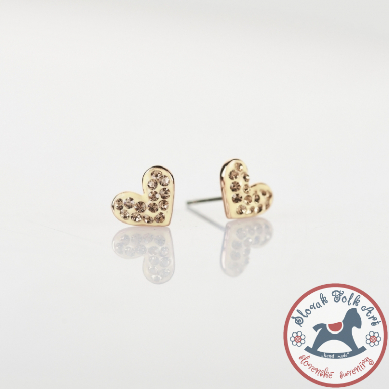 Mini cream heart earrings