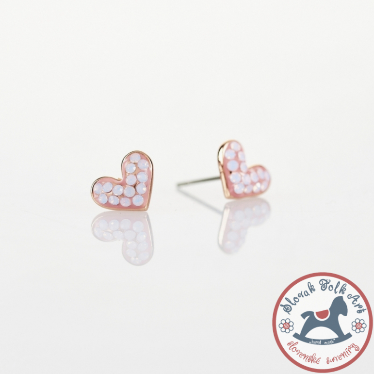 Mini pink heart earrings