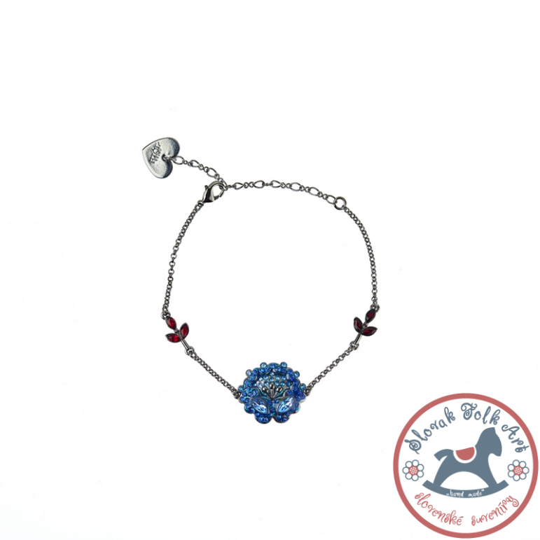 Blue poppy flower bracelet