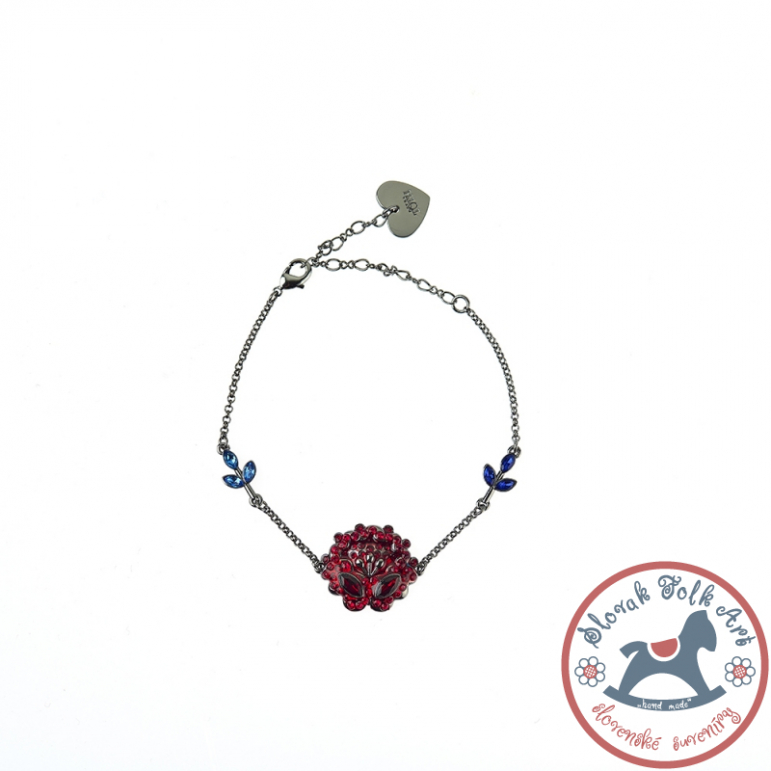 Red poppy flower bracelet