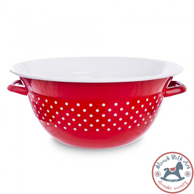 Enamel bowl FOR MIXING (red)