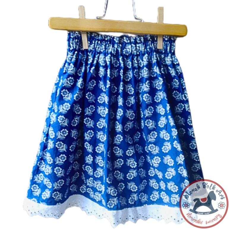 Children's folk skirt /blue flowers/