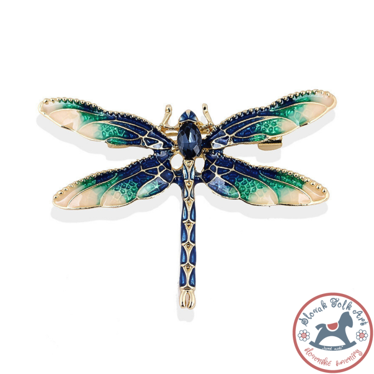 Brooch Dragonfly green