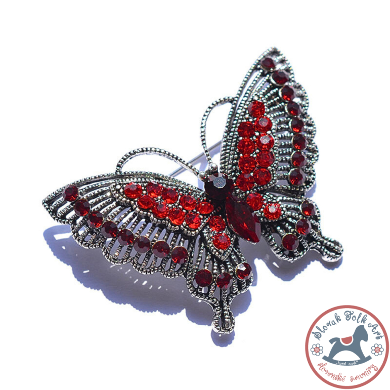 Brooch Buterfly red