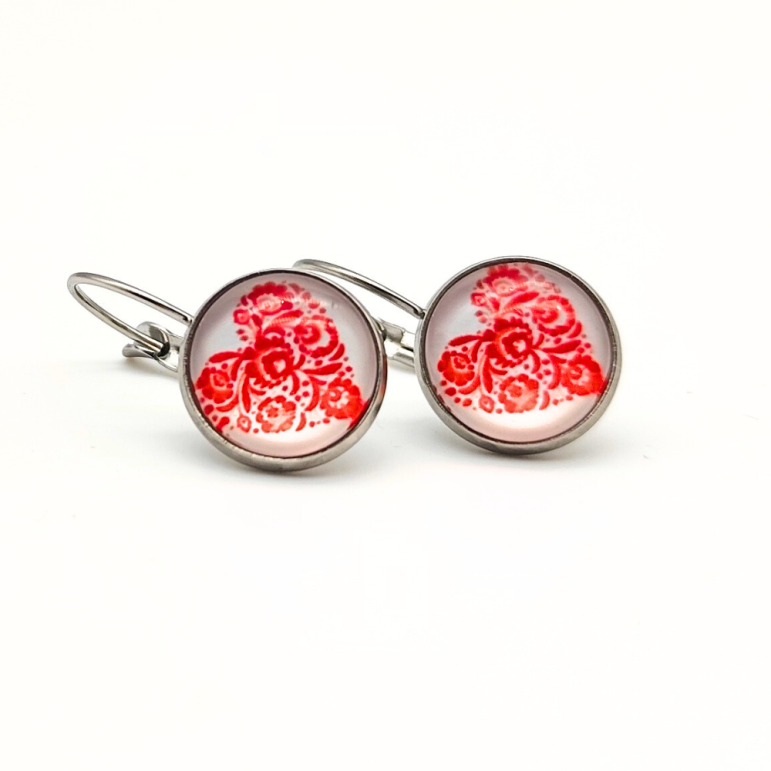 Náušnice Srdce červené (klip)