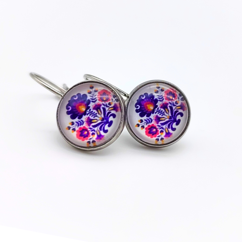 Náušnice Fialový ornament...