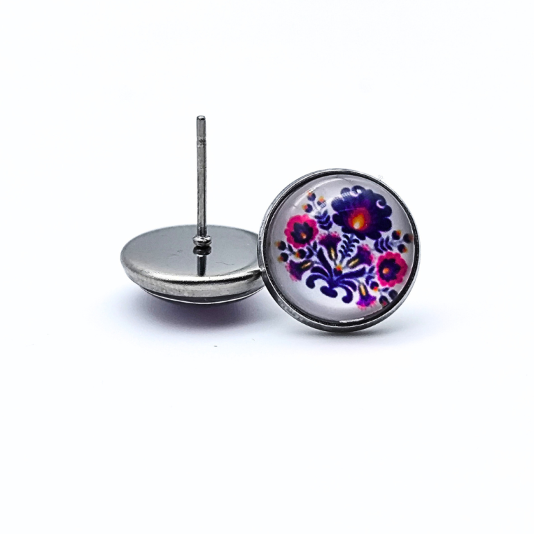 Náušnice Fialový ornament...