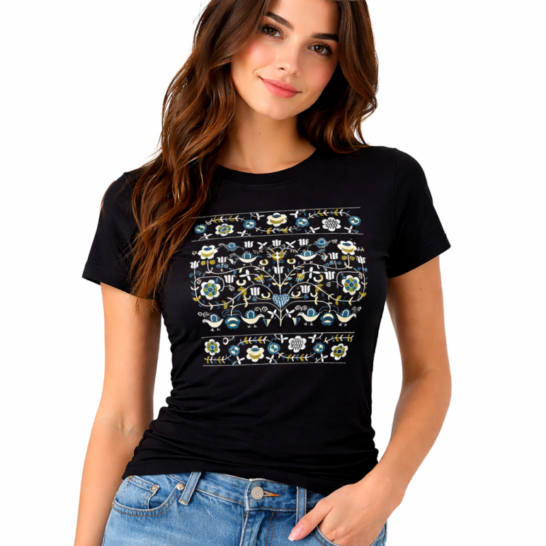 Dámske tričko Ornament (modré)