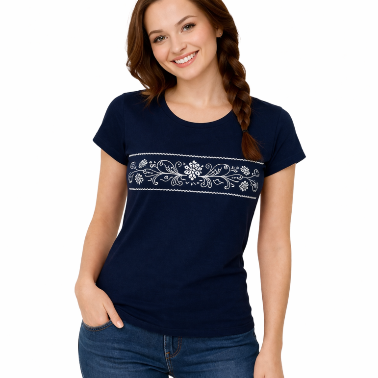 Dámske tričko s folklórnym...