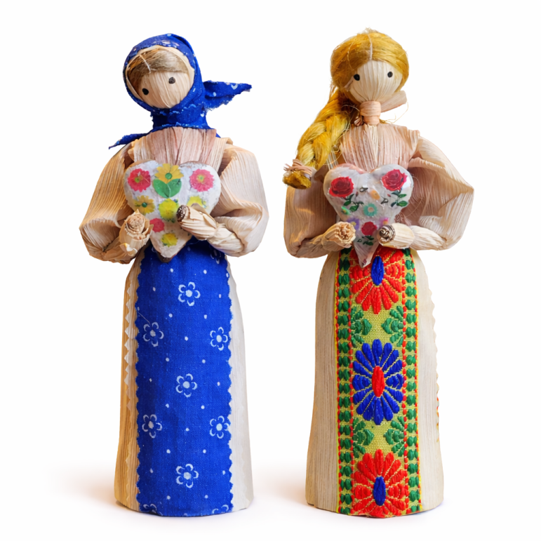 Corn husk doll with honey cake