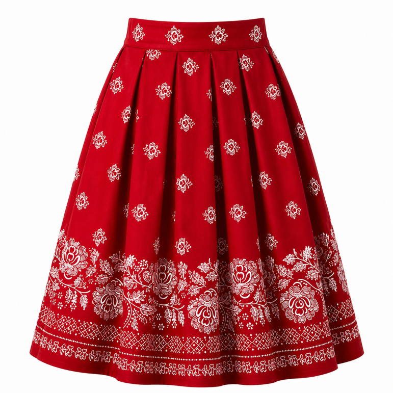 Sukňa Folk Love (červená)