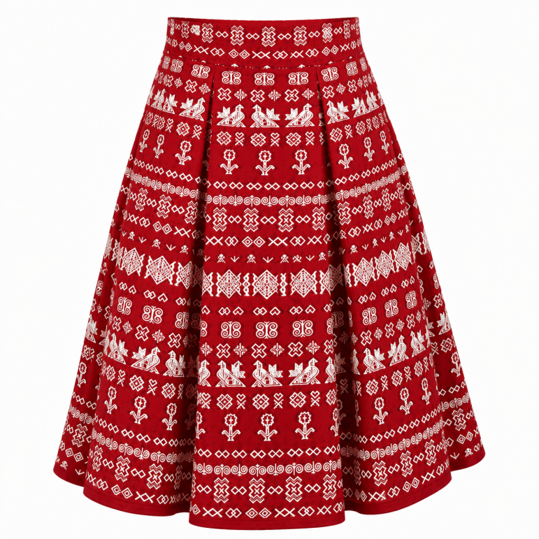 Skirt Čičmany red