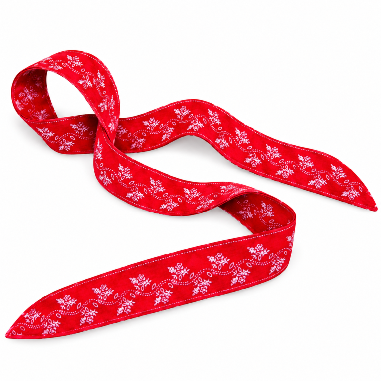 Folk hair ribbon (red)