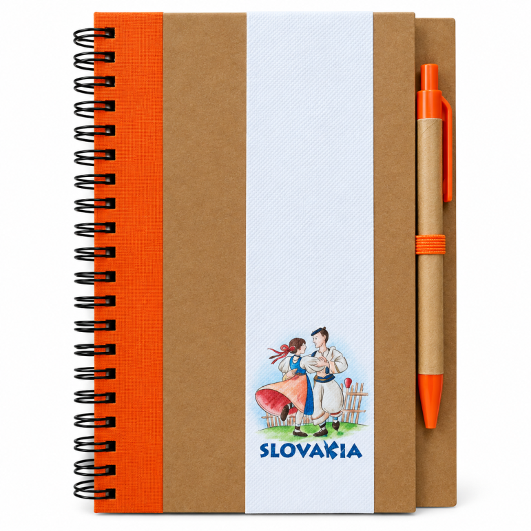 Notebook with pen (orange)