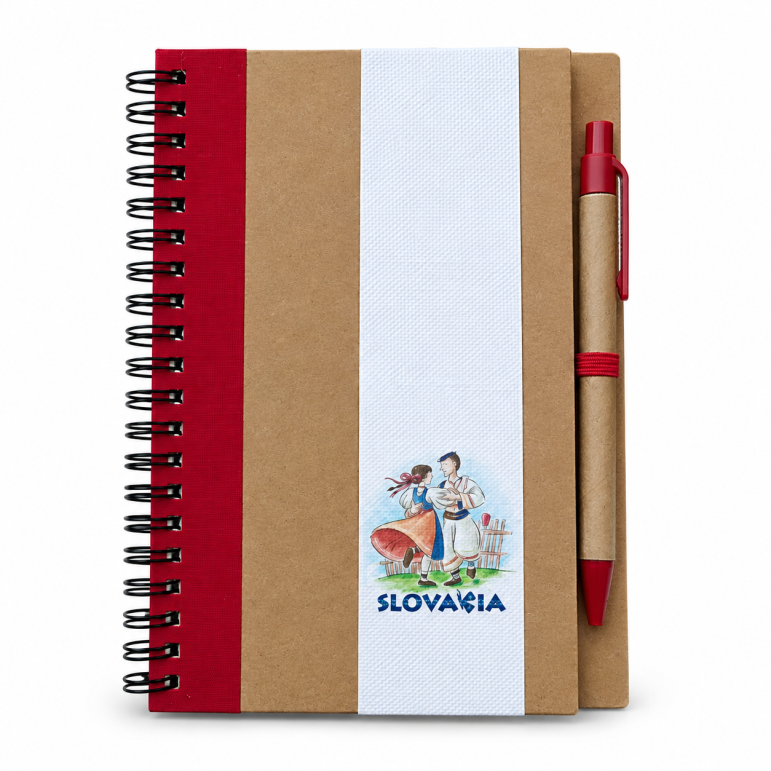 Notebook with pen (red)